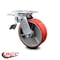 Service Caster 6 Inch Red Poly on Cast Iron Caster with Roller Bearing and Total Lock Brake SCC-TTL30S620-PUR-RS - alternate 5